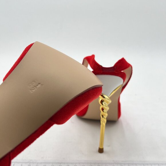 YDN Womens Wedding Comfortable Buckle Dress Suede Pointed Toe Backstrap Stiletto - Picture 5 of 7